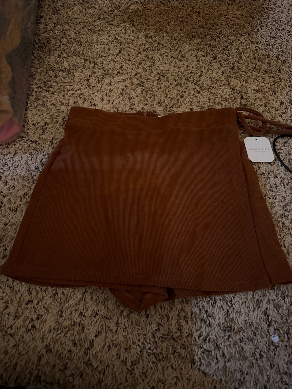Altar'd State Corduroy Skort in Deep Rust
